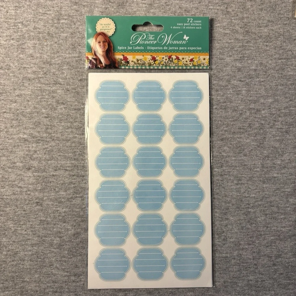 The Pioneer Woman Spice Jar Labels New In Package 72 Count Stickers